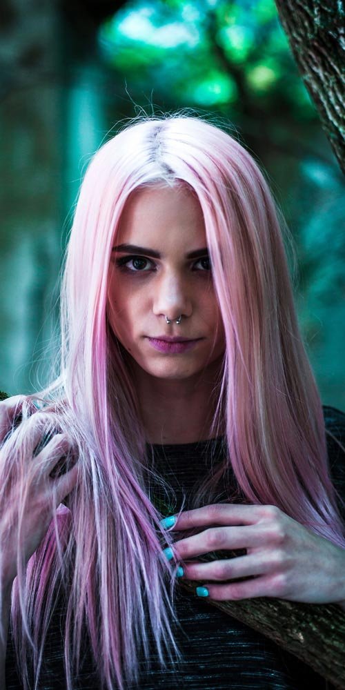 WOman with Pink in Her Hair Woman with Pink in Her Hair